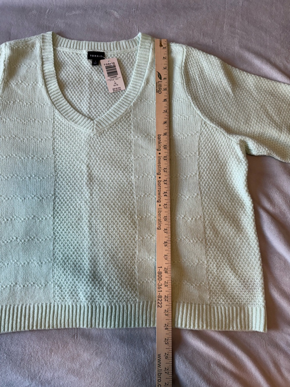 TORRID - NWT Mint V-Neck Knit Sweater - Size 1 - Picture 8 of 9